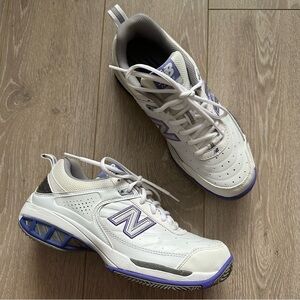New Balance Tennis Shoes Sneakers Womens WC806W White Purple 8.5 2A Narrow